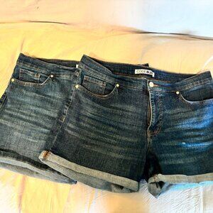 Set of Two pair of Code Bleu Denim Cuffed Jean Shorts Mid Rise Size 10